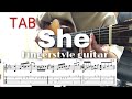 【TAB】She/Elvis Costello(Fingerstyle guitar cover)