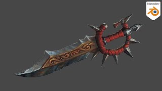 Stylized Weapon in Blender  Timelapse