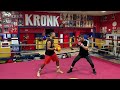 SHOHJAHON ERGASHEV TRAINING WITH SUGARHILL STEWARD AT THE KRONK GYM IN DETROIT