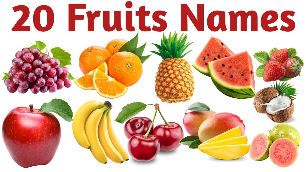 Ye Dekho Bachcho! 20 Fruits Name in English & Hindi 🍅🍌 | Learn Fruits