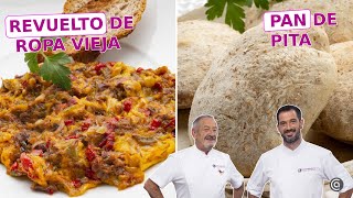 Revuelto de ROPA VIEJA  Pan de PITA Integral // Cocina Abierta de Karlos Arguiñano