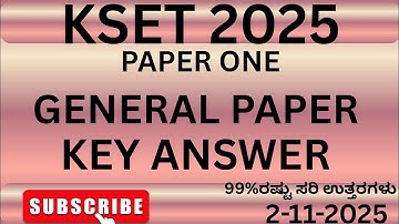 KSET Paper One 2025, KEY ANSWERS 