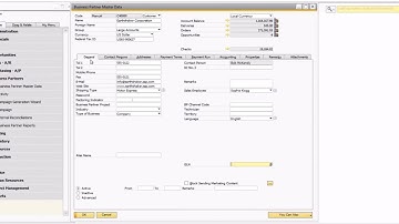 Accounts Receivable - BP Master for Customers | SAP Business One
