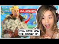 I OFFERED $1,000,000 TO A RANDOM DUO! - Pokimane Fortnite