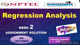 💥WEEK 2💥🔥100%🔥REGRESSION ANALYSIS ASSIGNMENT SOLUTION💥💥