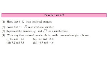 Practice Set 2.2 - Class 9 Math (Maharashtra Board) || Digital Master