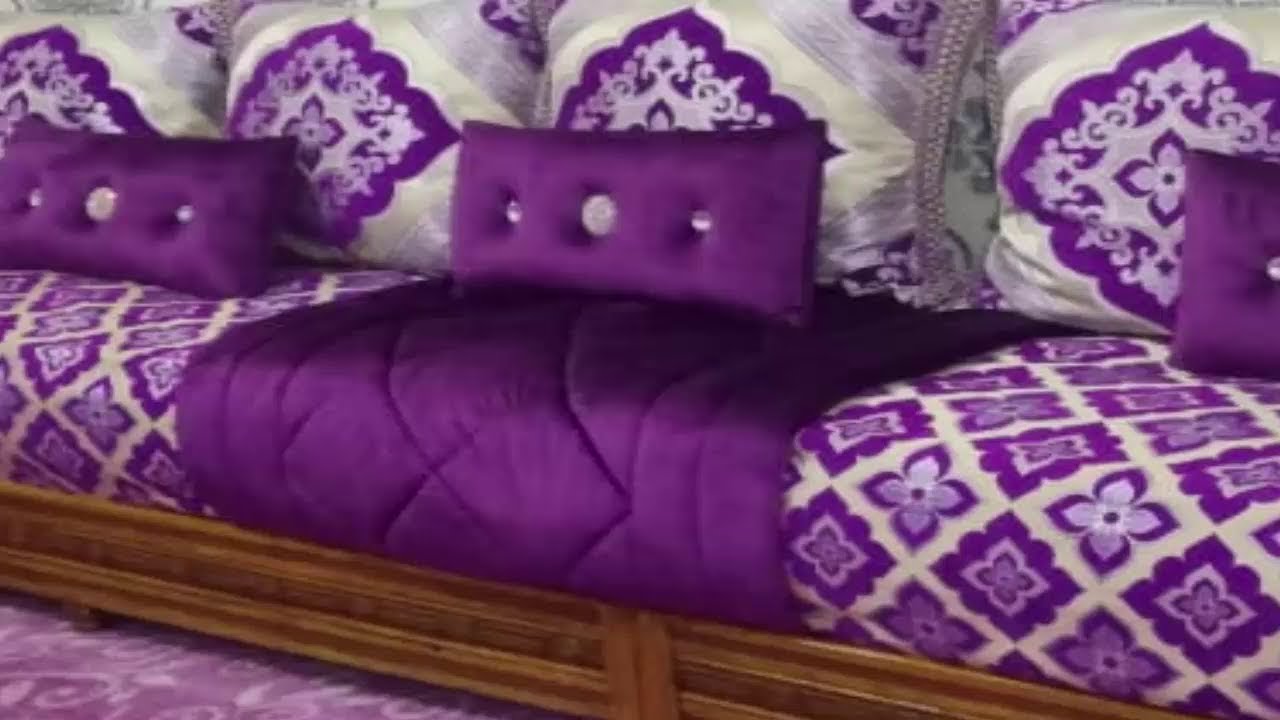 طريقة خياطة لحيفة او بساط على شكل مضمة بلاواط لزينة الصالون المغربي