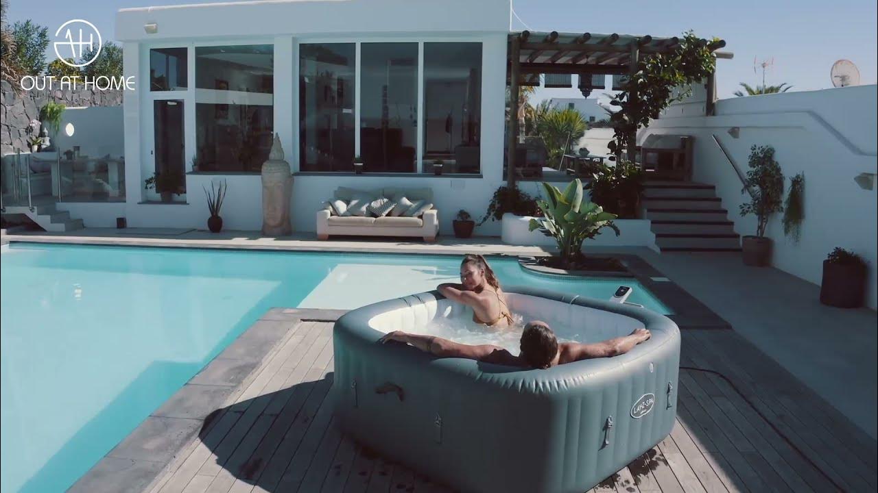 Hawaii hottub Spa : gonflable Pro Massage Hydrojet - YouTube Lay-Z-Spa