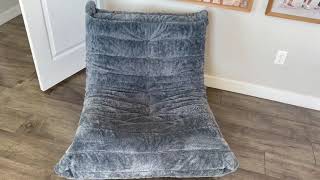 Hobestluk Giant Memory Foam Bean Bag Chair for Adults – Luxury Faux Fur BeanBag Sofa