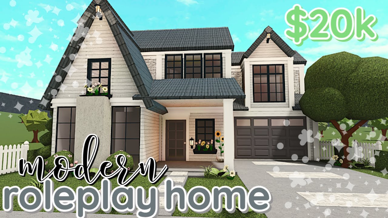 20k Bloxburg MODERN Family House Build: 2 Story *WITH VOICE* - ViDoe