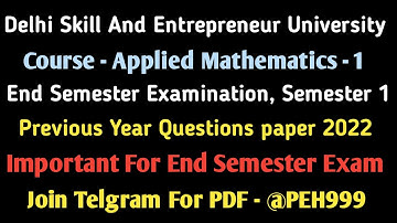 Desu end semester examination 2023| dseu applied math previous year question 2023| math dseu 2023