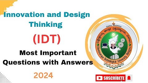 IDT VTU Model Question Paper 2024 | Questions & Answers |