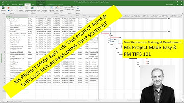 ENSURE QUALITY, CREATE A CHECKLIST BEFORE BASELINING YOUR SCHEDULE IN MS PROJECT