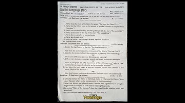 English Language Paper 2025 2nd Semester Kashmir University #paper #ku