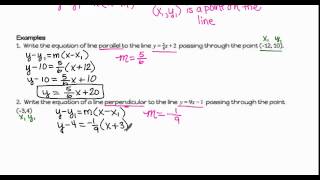 Equations of Parallel and Perpendicular Lines Notes