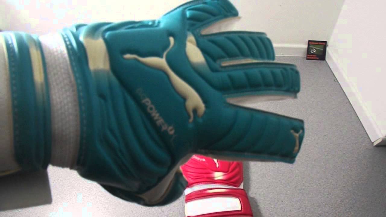 puma goalkeeper gloves pink and blue