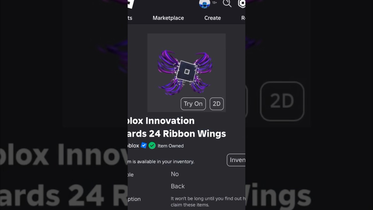 New Free Item How To Get Roblox Innovation Awards 24 Ribbon Wings 