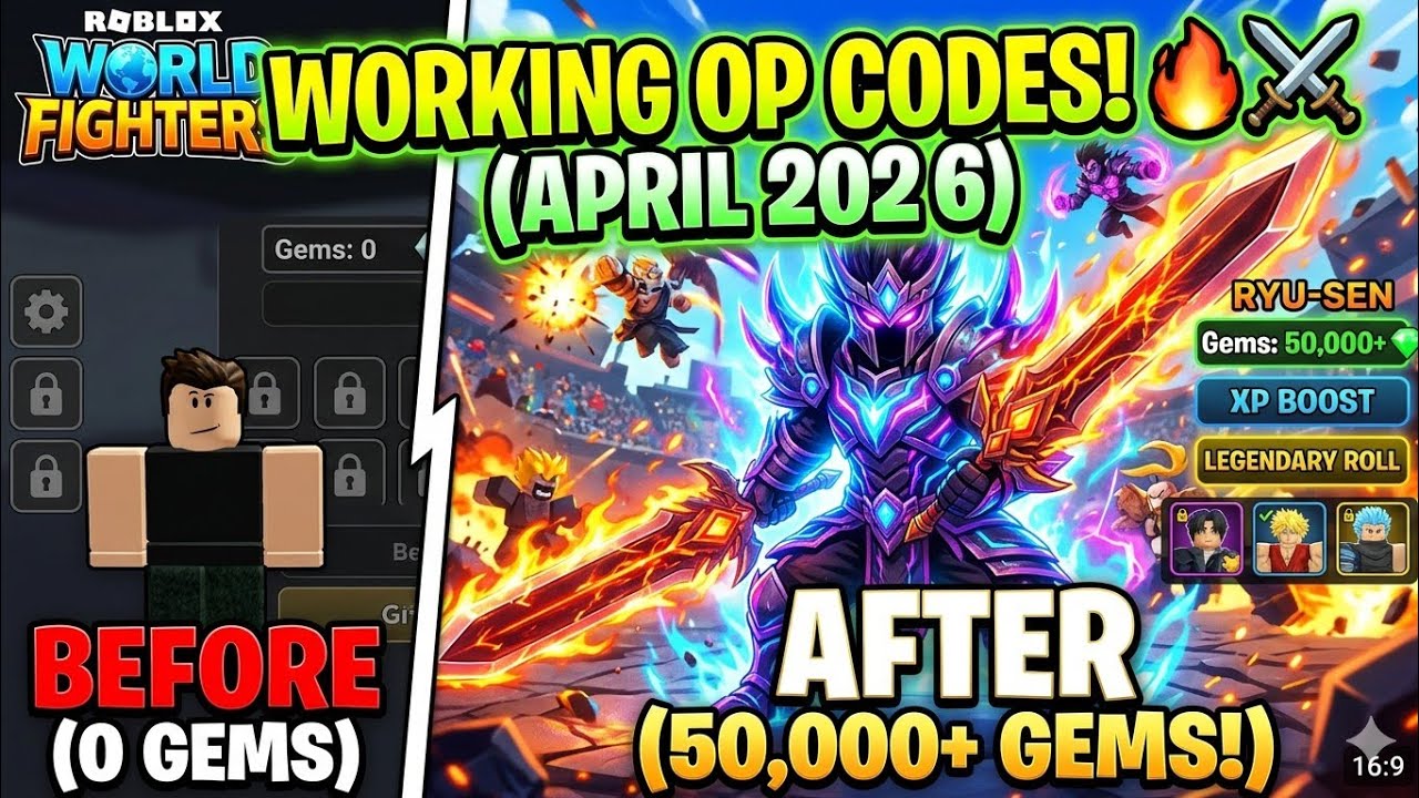 ALL 13 + NEW World Fighters Codes (April 2026) | 50,000 Gems + Rare ...