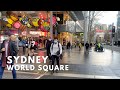 Sydney city walk through world square   australia  4k