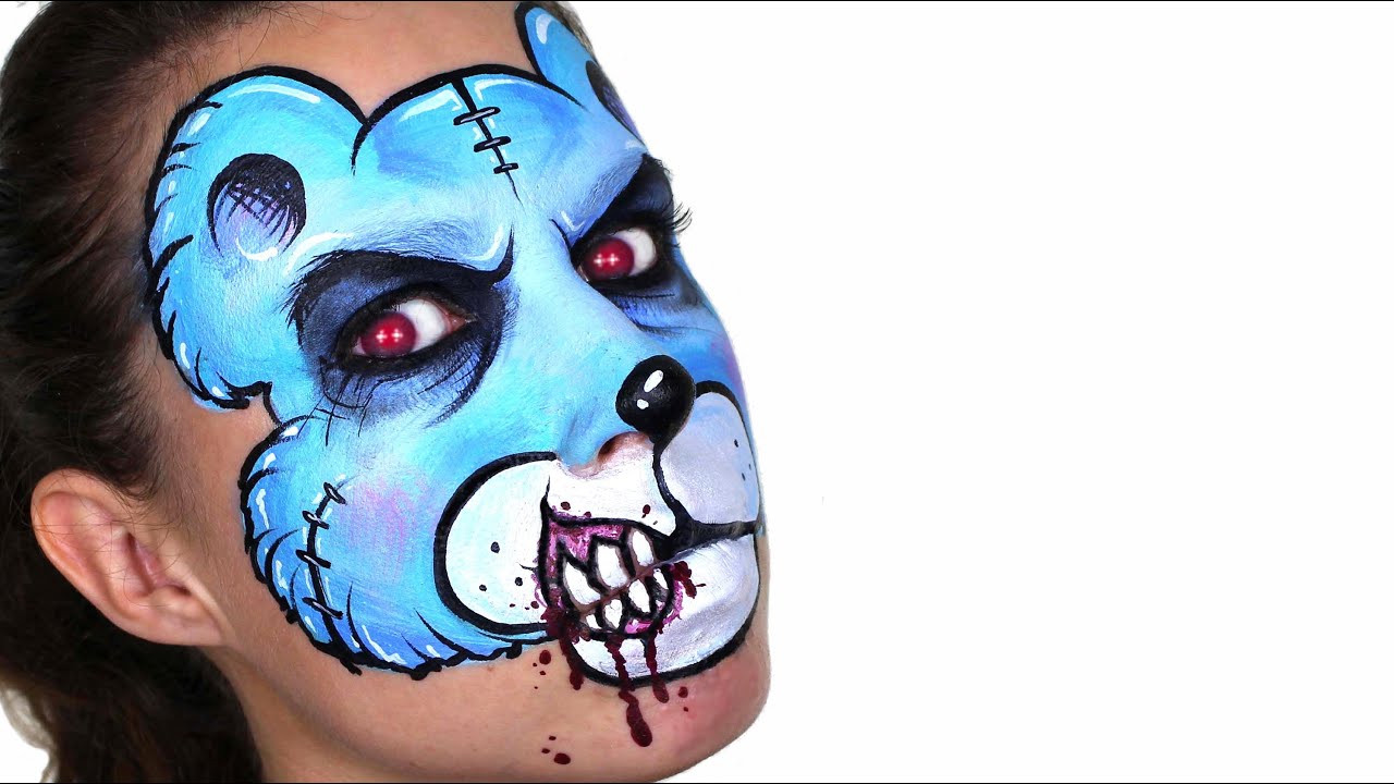 Evil Teddy Face Painting Ashlea Henson YouTube