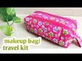 very easy double zipper  bag/makeup bag/pencil bag/travel kit/ pouch /zipper organizer/small bag