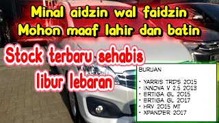 MOBIL BEKAS - ERTIGA, XPANDER, YARRIS TRD, INNOVA V 2.5, HRV buruan stock baru sehabis lebaran