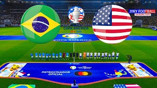 نهائي البرازيل ضد الولايات المتحدة الأمريكية-كأس أمريكا 2024-مباراة كاملة لجميع الأهداف-اللعب PES