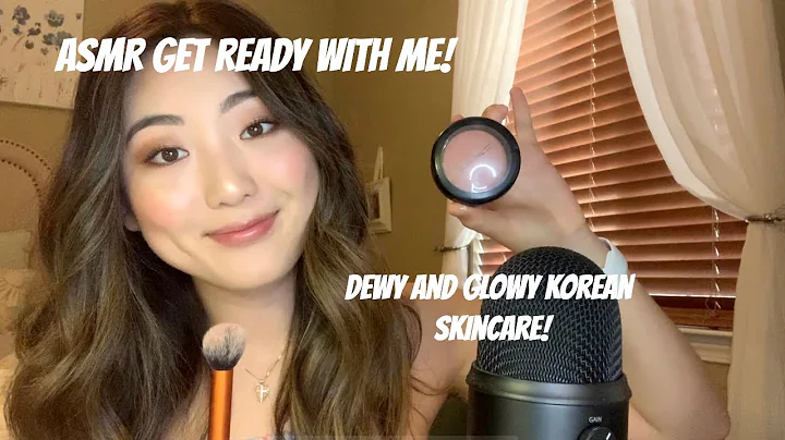ASMR - Get Ready With Me *Dewy and Glowy Skin* (Korean skincare/makeup)