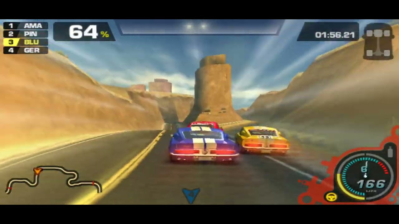 NFS Prostreet PSP - Nevada Highway Event 1 3rd Try(PPSSPP HD) - YouTube