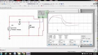 HIGH PASS R-C CIRCUIT - EXPONENTIAL INPUT - MULTISIM