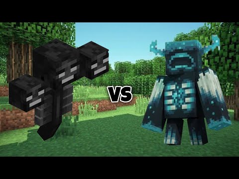 Minecraft Warden vs Wither (Close Fight) 