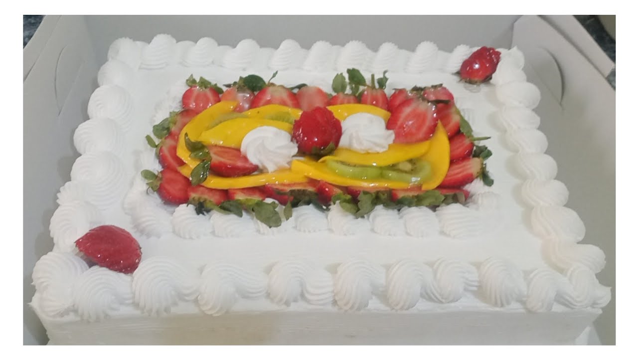 افضل طريقه علشان تضاعفى كميه الكريم شانتيه 👌تورته مقاس 30*40بتزين جديد 💕💕