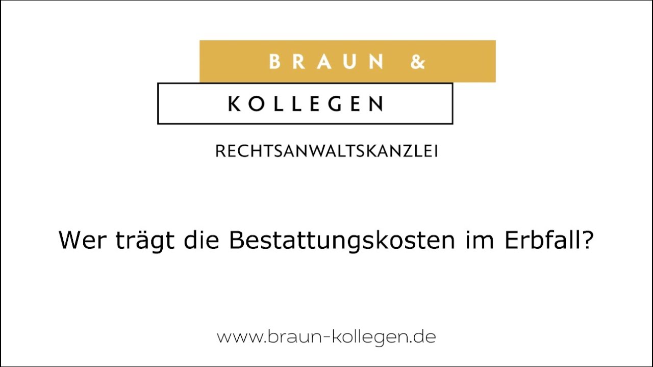 Wer trägt die Bestattungskosten im Erbfall? 