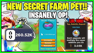 *NEW* TAPPING SIMULATOR FARM UPDATE! NEW SECRET OP PET! 1,000 TOKENS PER SUPER REBIRTH! - ROBLOX