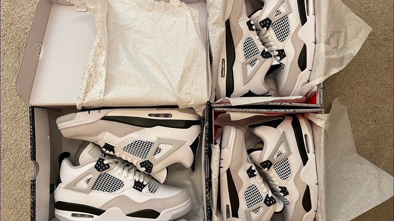 Unboxing Jordan 4 Military Black GS & Reviewing Quality 