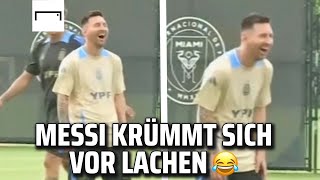 So sieht man ihn selten: Messi kriegt sich vor Lachen nicht mehr ein 😂