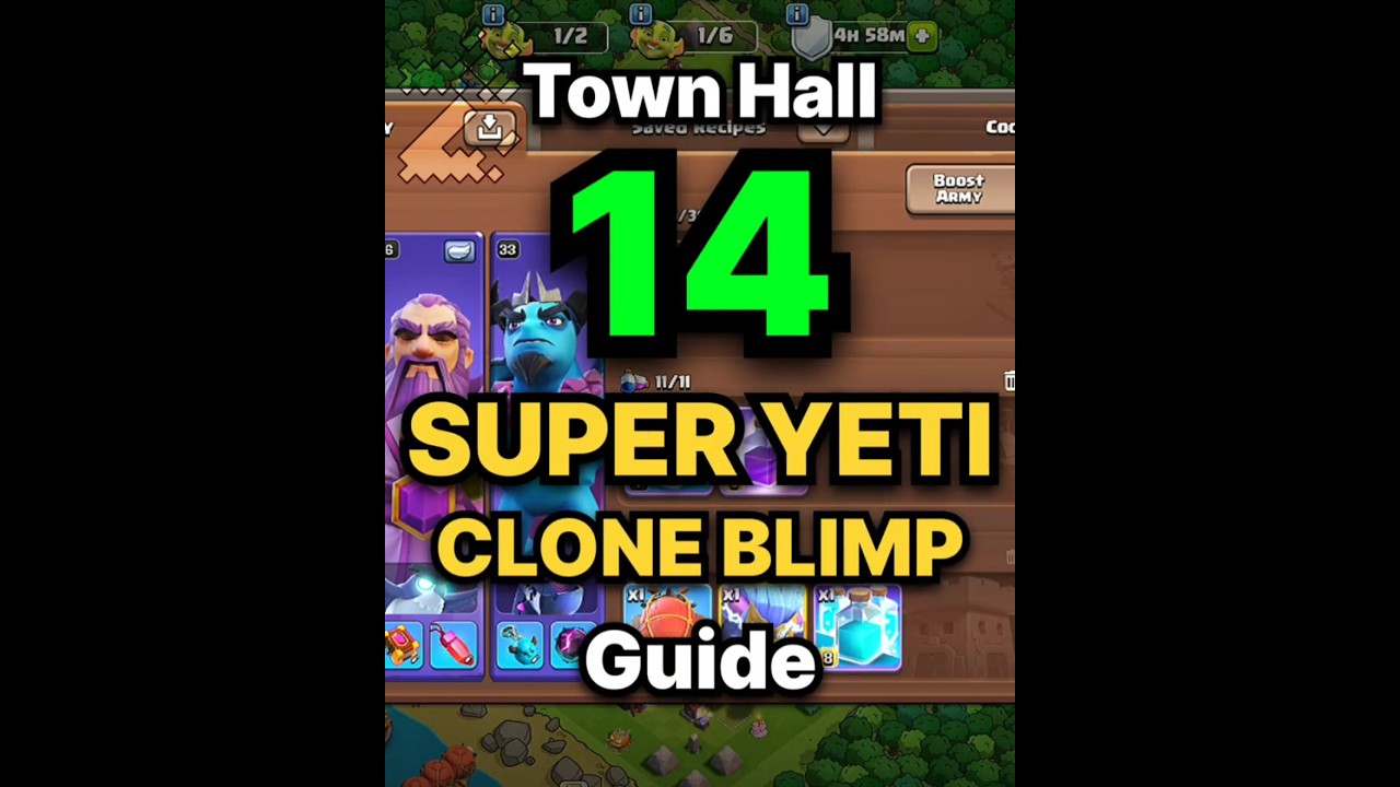 TH14 Super Yeti Clone Blimp — Basic Attack na Durog Kahit Toxic Base! | Clash of Clans 