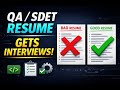 How to Create a QA / SDET / Automation Resume