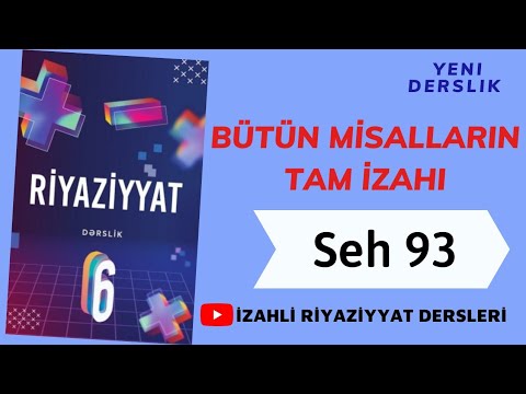 6ci sinif Riyaziyyat seh 93 Tam ededlerin vurulmasi (butun misallarin tam izahi)