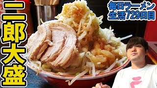 Slurping down Ibaraki's famous large-portion Jiro-style