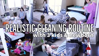 WHOLE HOUSE CLEAN WITH NEWBORN | REALISTIC CLEANING ROUTINE | SPEED CLEAN WITH ME 2023