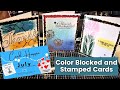 How to make color blocked and stamped card  card hoppin julyhop