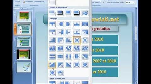 Ajouter des transitions entre les diapositives PowerPoint 2007