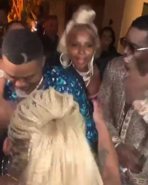 Nas & Mary J Blige at Diddy's Birthday party