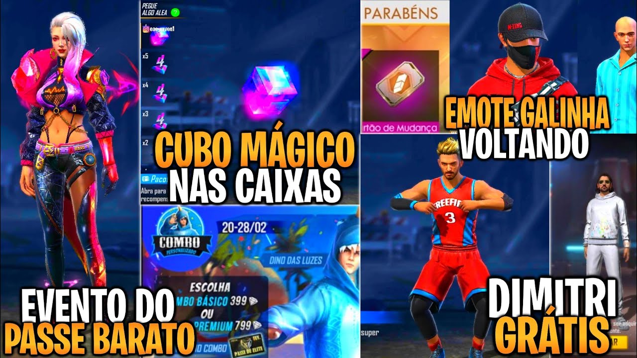 URGENTE!! NOVO CODIGUIN, GOLA ALTA PRETA, TROCA NICK, DUNK MASTER, CUBO  GRÁTIS - NOVIDADES FREE FIRE 