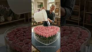 I Built a Heart-Shaped Rose Table… Wait for the FINAL Shine 😳💖 #satisfying#woodworking #shorts