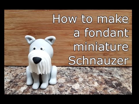 fondant मध्ये एक लघु Schnauzer कसा बनवायचा