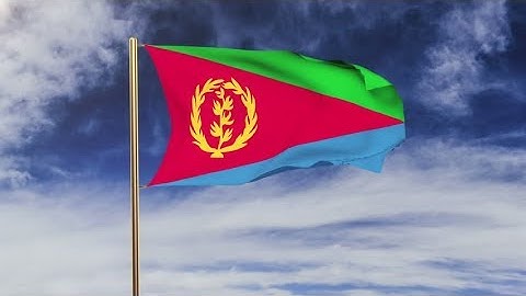 4K Eritrea flag waving in the wind. Green screen, alpha matte. Loopable animation Stock video