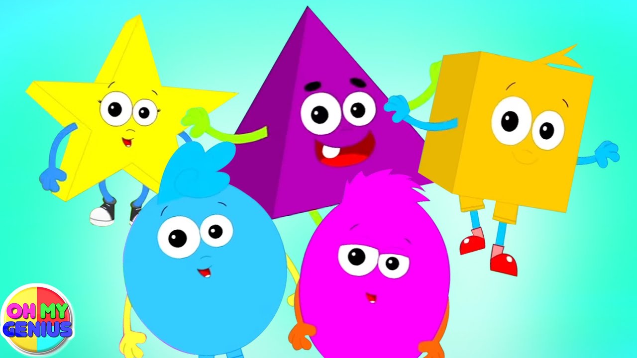 Five Little Shapes + More Cartoon Videos and Learning Songs for Babies