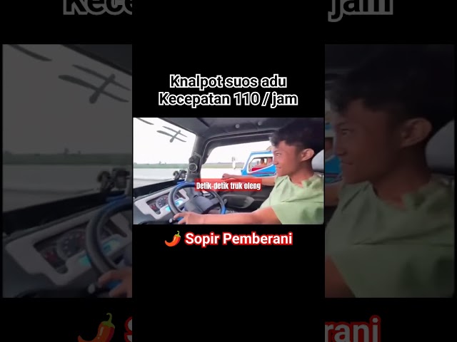 adu kecepatan 2 sopir truk oleng viral #truck #trukoleng #trukcabe class=